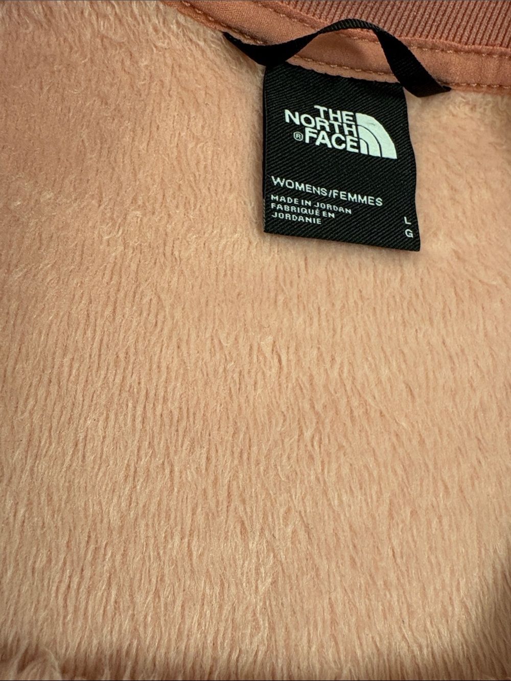 The North Face Pink Heather Pullover Sweatshirt with Button Hem (Fleece Lined) - Picture 4 of 4